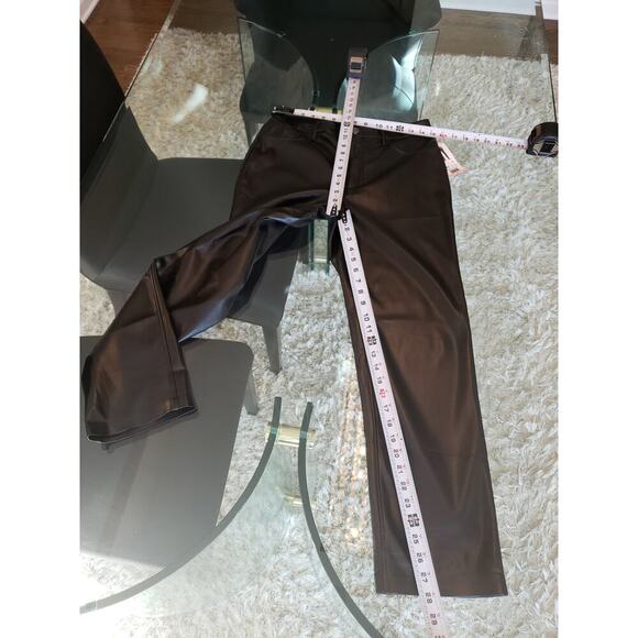 Joie Pants Womens 6 Black Solid Faux Leather Straight Leg 5 Pocket Regular Fit - Picture 8 of 11